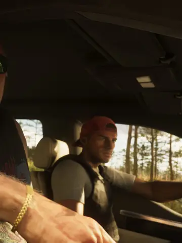 Brian Heder in a hat at a roadside attraction